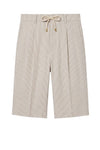 Fine-Stripe Stretch Cotton Seersucker Bermuda Short