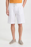 Seersucker Bermuda Shorts with Drawstring - MONTEZEMOLO