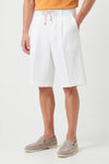 Seersucker Bermuda Shorts with Drawstring - MONTEZEMOLO