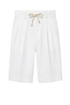 Seersucker Bermuda Shorts with Drawstring
