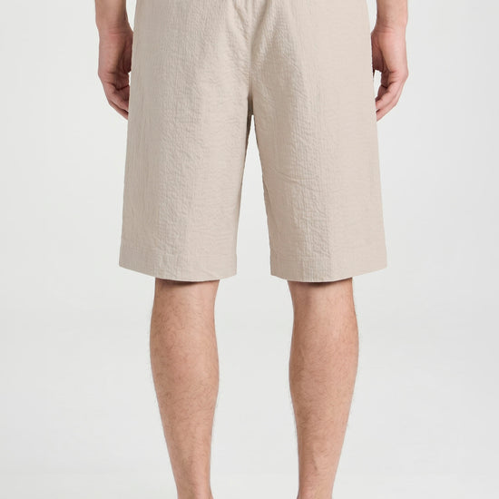 Seersucker Bermuda Shorts with Drawstring - MONTEZEMOLO