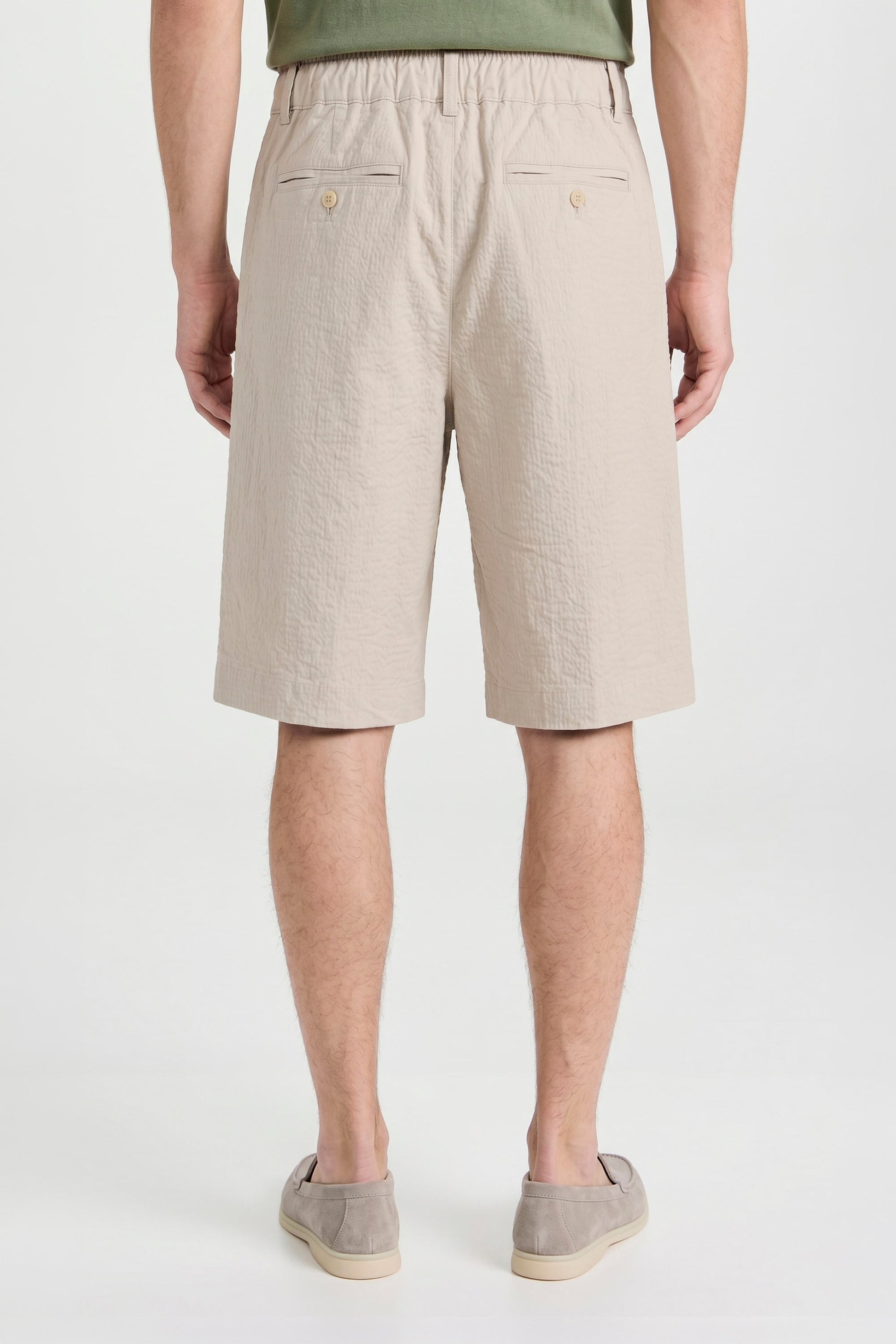 Seersucker Bermuda Shorts with Drawstring - MONTEZEMOLO
