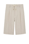 Seersucker Bermuda Shorts with Drawstring