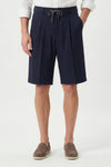 Seersucker Bermuda Shorts with Drawstring - MONTEZEMOLO