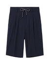 Seersucker Bermuda Shorts with Drawstring