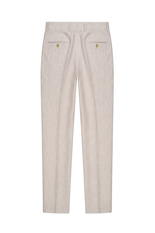 Pure linen double pleats wide-leg trousers - MONTEZEMOLO