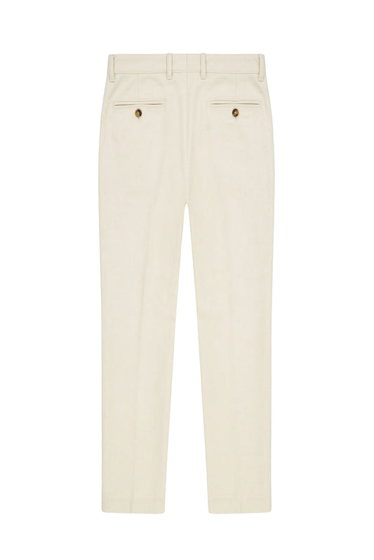 Pantaloni in cotone bull stretch con pinces