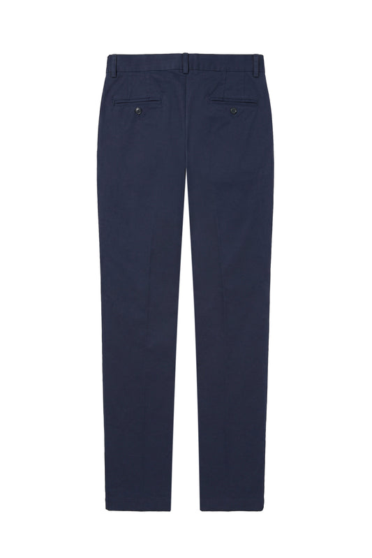 Single pleat stretch cotton trousers
