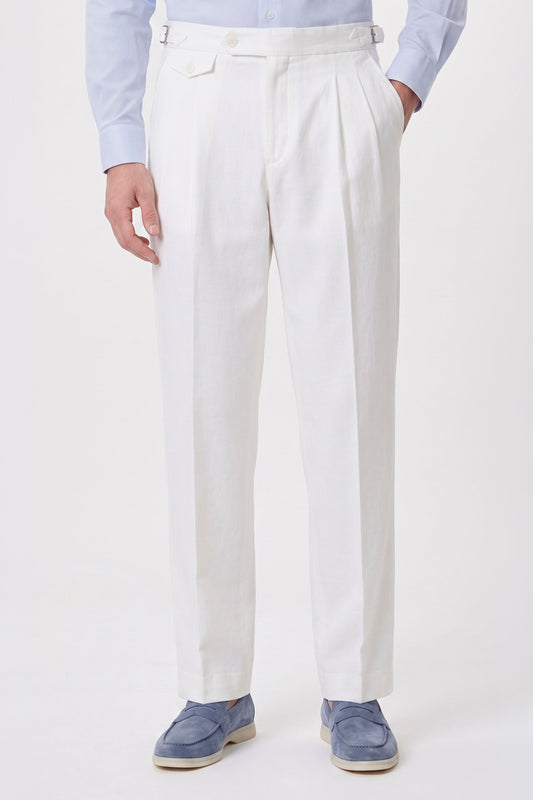 Cotton & Linen Wide-Fit Trousers
