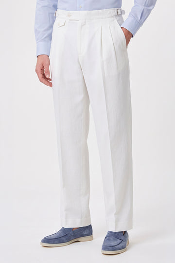 Cotton & Linen Wide-Fit Trousers