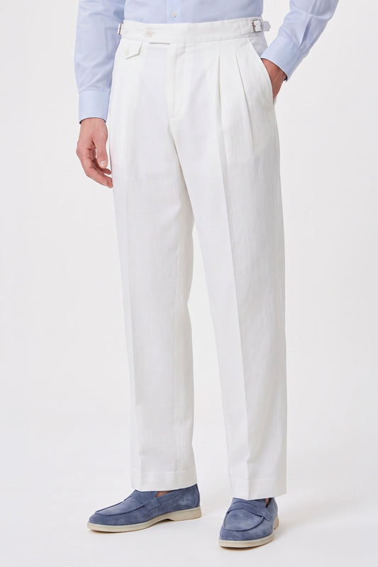Cotton & Linen Wide-Fit Trousers