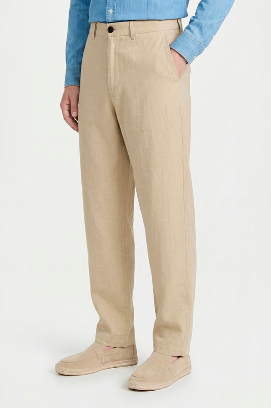 Cotton and linen trousers