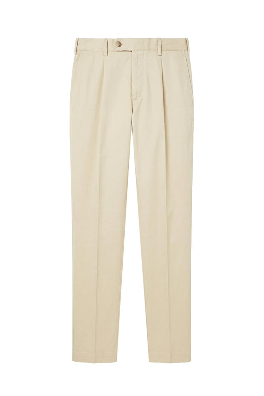 Single-Pleat Cotton Chinos