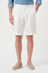 Cotton & Linen Wide-Fit Bermuda Shorts