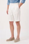 Cotton & Linen Wide-Fit Bermuda Shorts