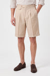Cotton & Linen Wide-Fit Bermuda Shorts