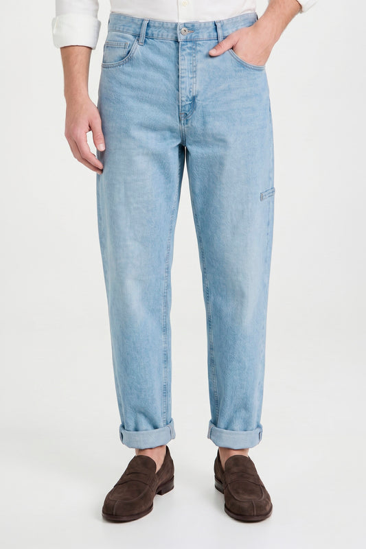 Faded-Denim Five-pocket trousers