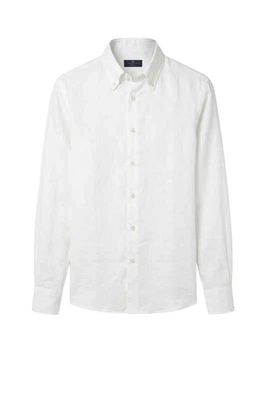 Pure linen button-down spear collar shirt - MONTEZEMOLO