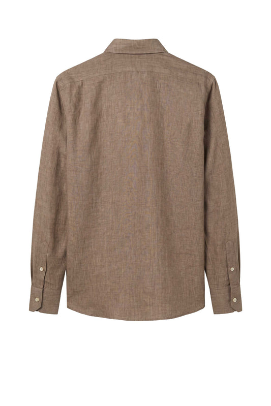 Pure linen button-down spear collar shirt - MONTEZEMOLO