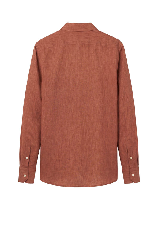 Pure linen button-down spear collar shirt - MONTEZEMOLO