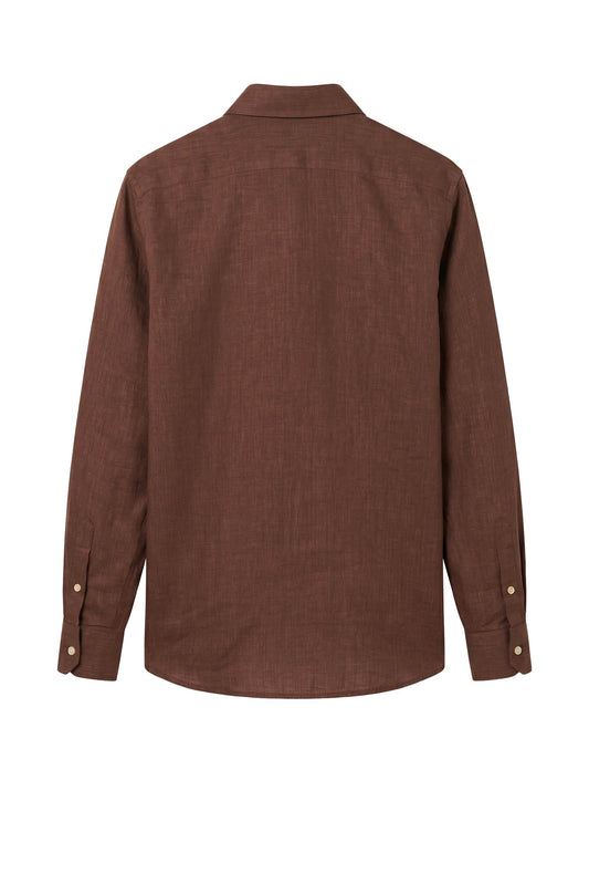 Pure linen button-down spear collar shirt - MONTEZEMOLO