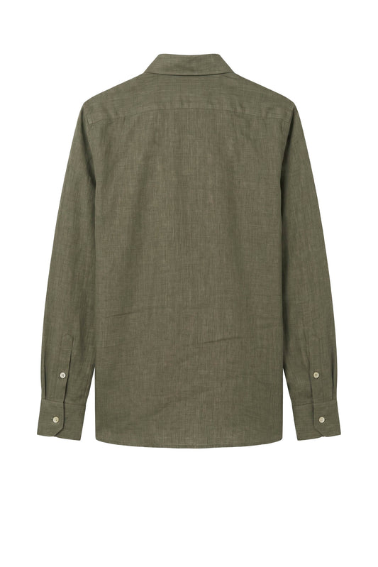 Pure linen button-down spear collar shirt - MONTEZEMOLO