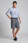Button-down seersucker cotton striped shirt