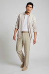 Button-down seersucker cotton striped shirt