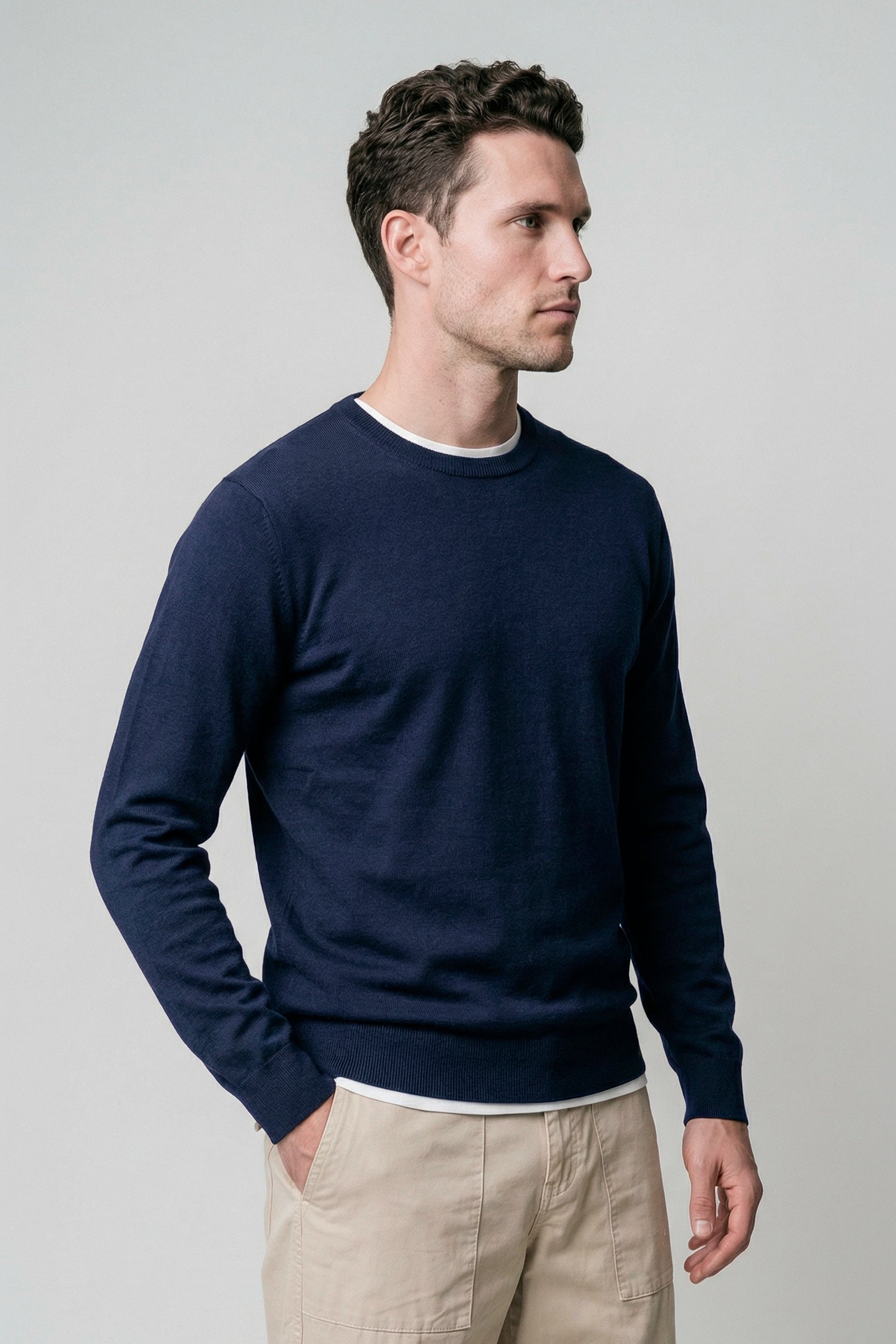 Pure cotton crewneck sweater - MONTEZEMOLO