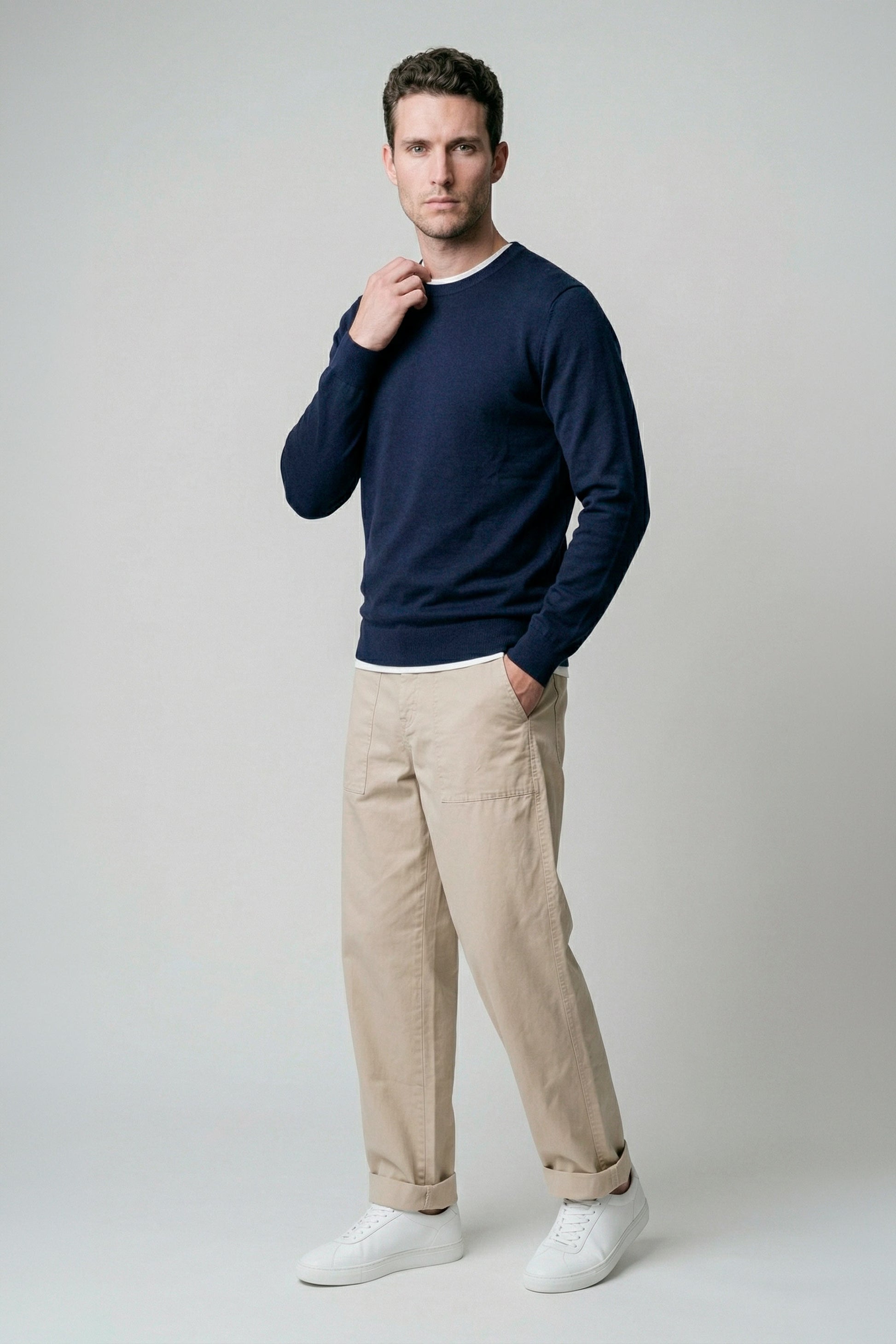 Pure cotton crewneck sweater - MONTEZEMOLO