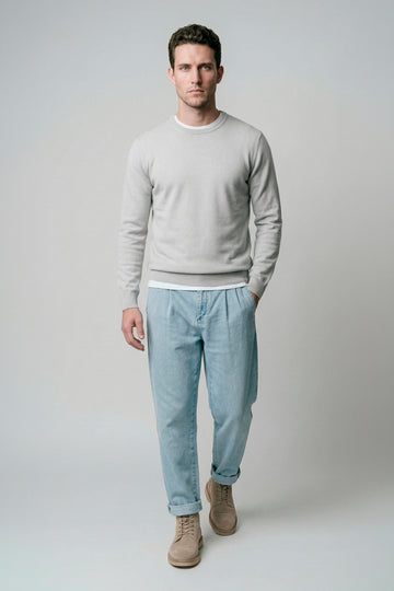 Pure cotton crewneck sweater - MONTEZEMOLO