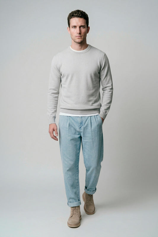 Pure cotton crewneck sweater - MONTEZEMOLO