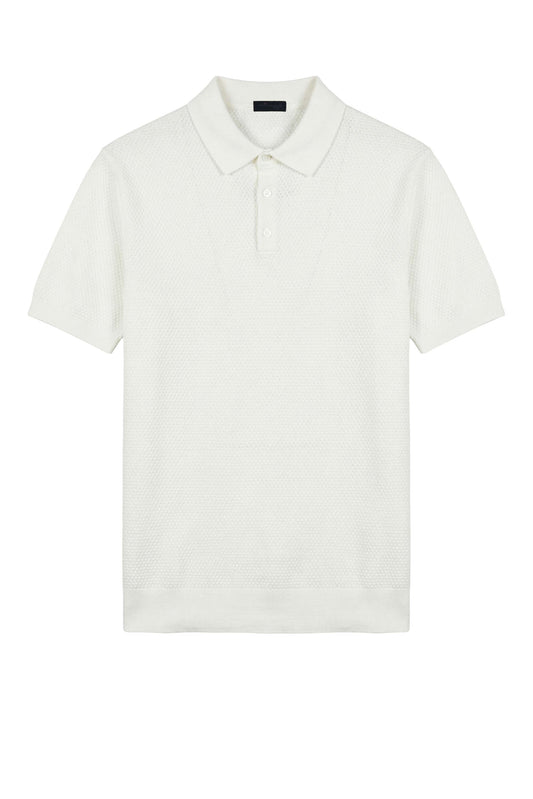 Short-sleeve honeycomb jersey polo
