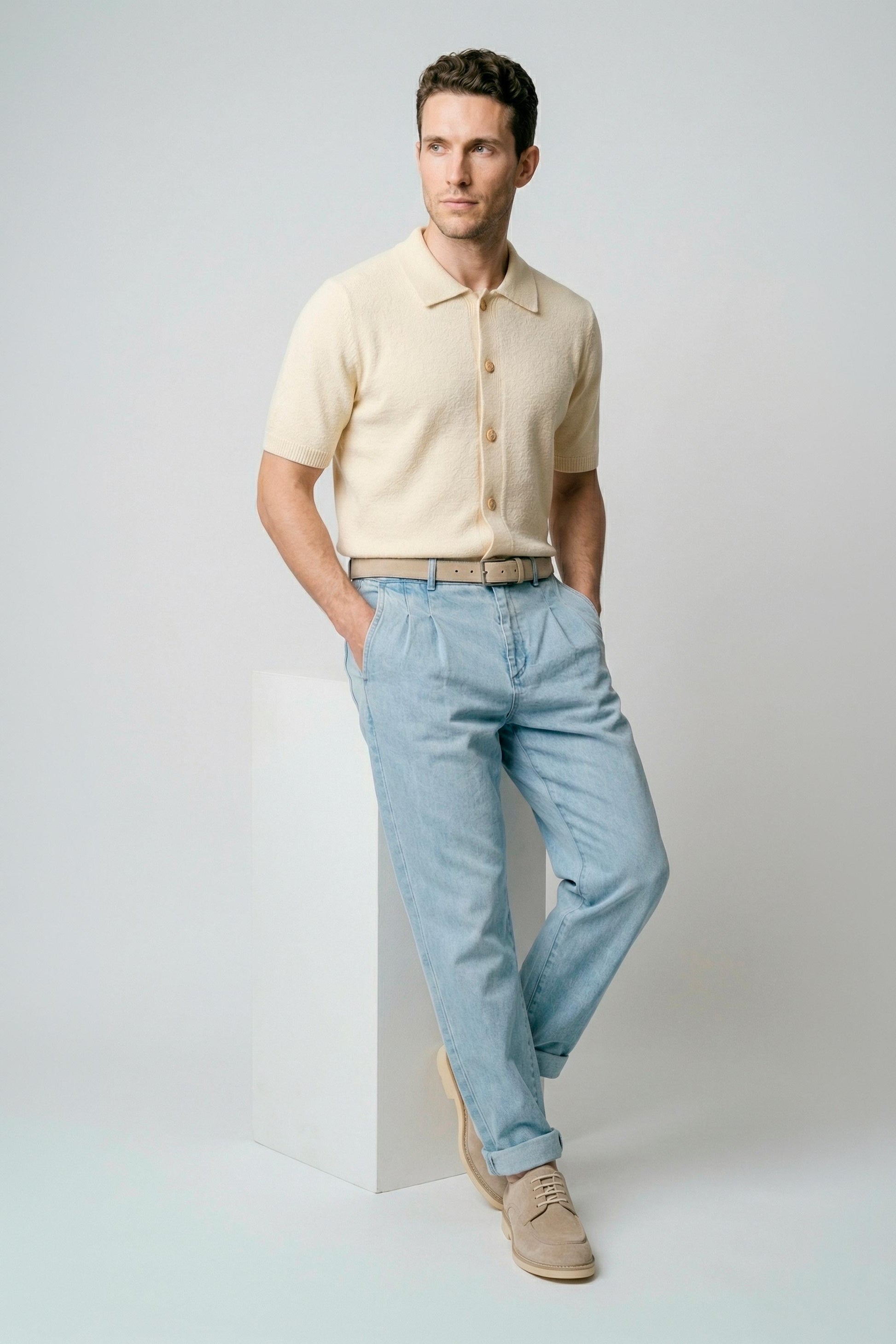 Bouclé cotton knit shirt - MONTEZEMOLO