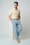 Double-pleated denim trousers - MONTEZEMOLO