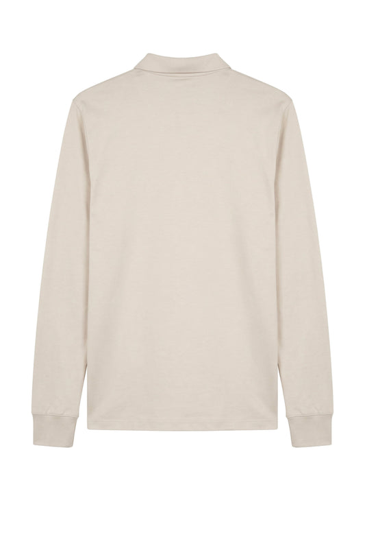 Long sleeve cotton and modal polo
