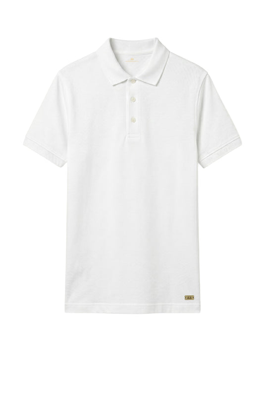 Short-sleeve stretch cotton polo - MONTEZEMOLO