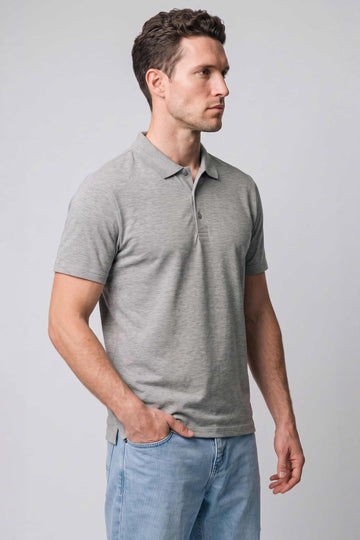 Short-sleeve stretch cotton polo - MONTEZEMOLO