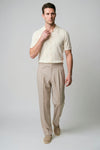 Textured-Knit t-shirt in crepe cotton