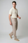 Textured-Knit t-shirt in crepe cotton