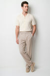 Textured-Knit t-shirt in crepe cotton