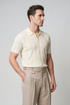 Textured-Knit t-shirt in crepe cotton