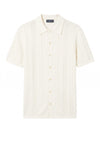 Textured-Knit t-shirt in crepe cotton