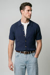 Textured-Knit t-shirt in crepe cotton