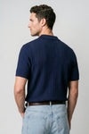 Textured-Knit t-shirt in crepe cotton