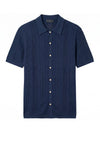 Textured-Knit t-shirt in crepe cotton