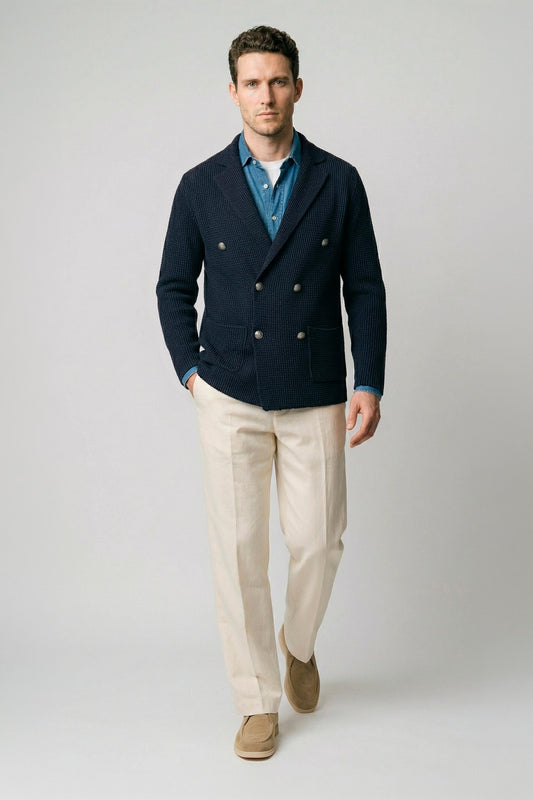 Double-breasted knit cardigan jacket - MONTEZEMOLO