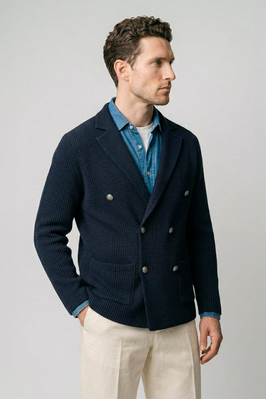 Double-breasted knit cardigan jacket - MONTEZEMOLO