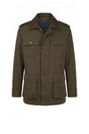 Lined Four-Pocket Field Jacket with Leather Collar