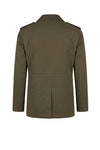 Lined Four-Pocket Field Jacket with Leather Collar